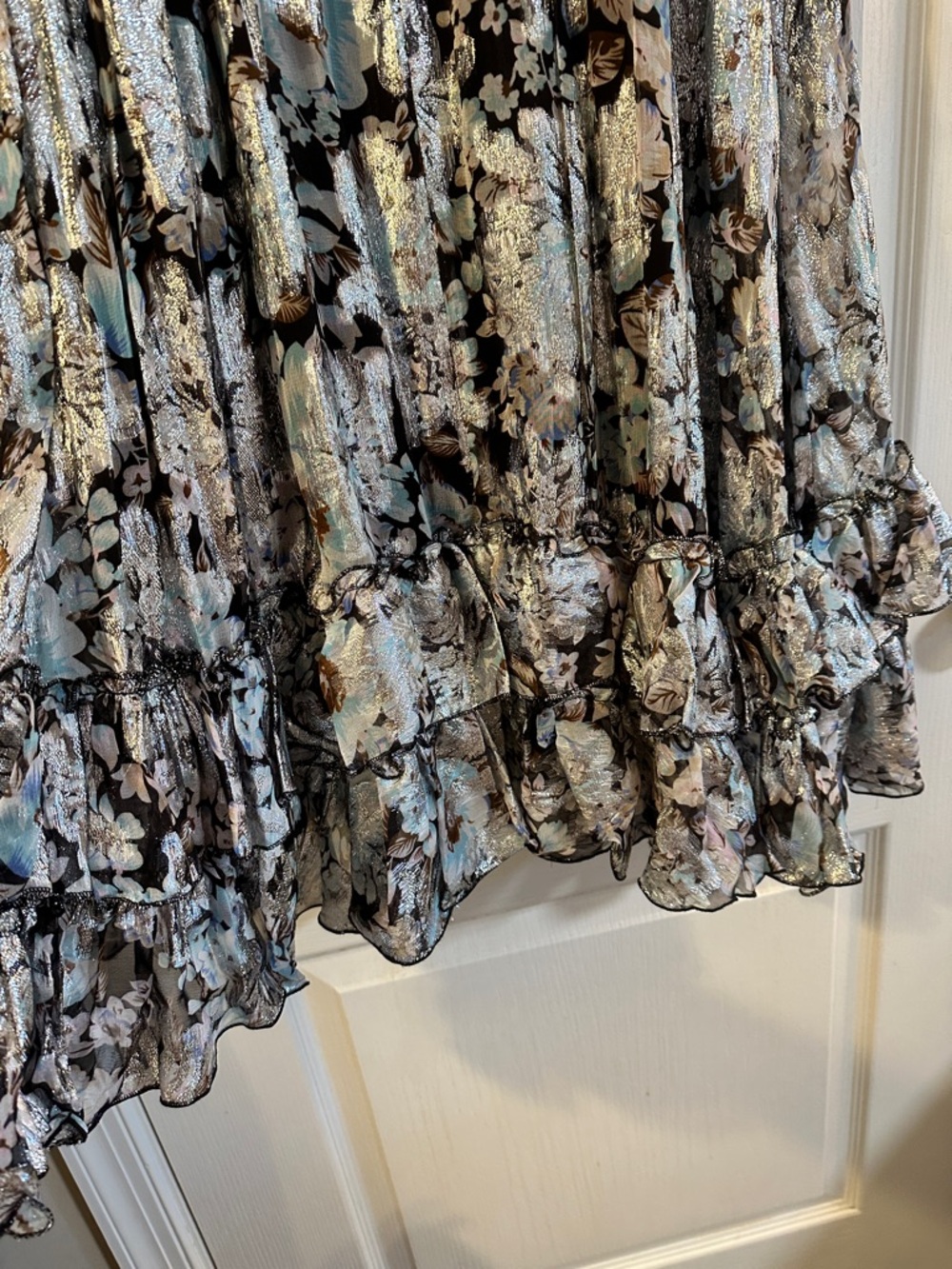 ✨NWT✨ IEENA FOR MAC Duggal Halter Ruffle High-Low Floral - Picture 7 of 16